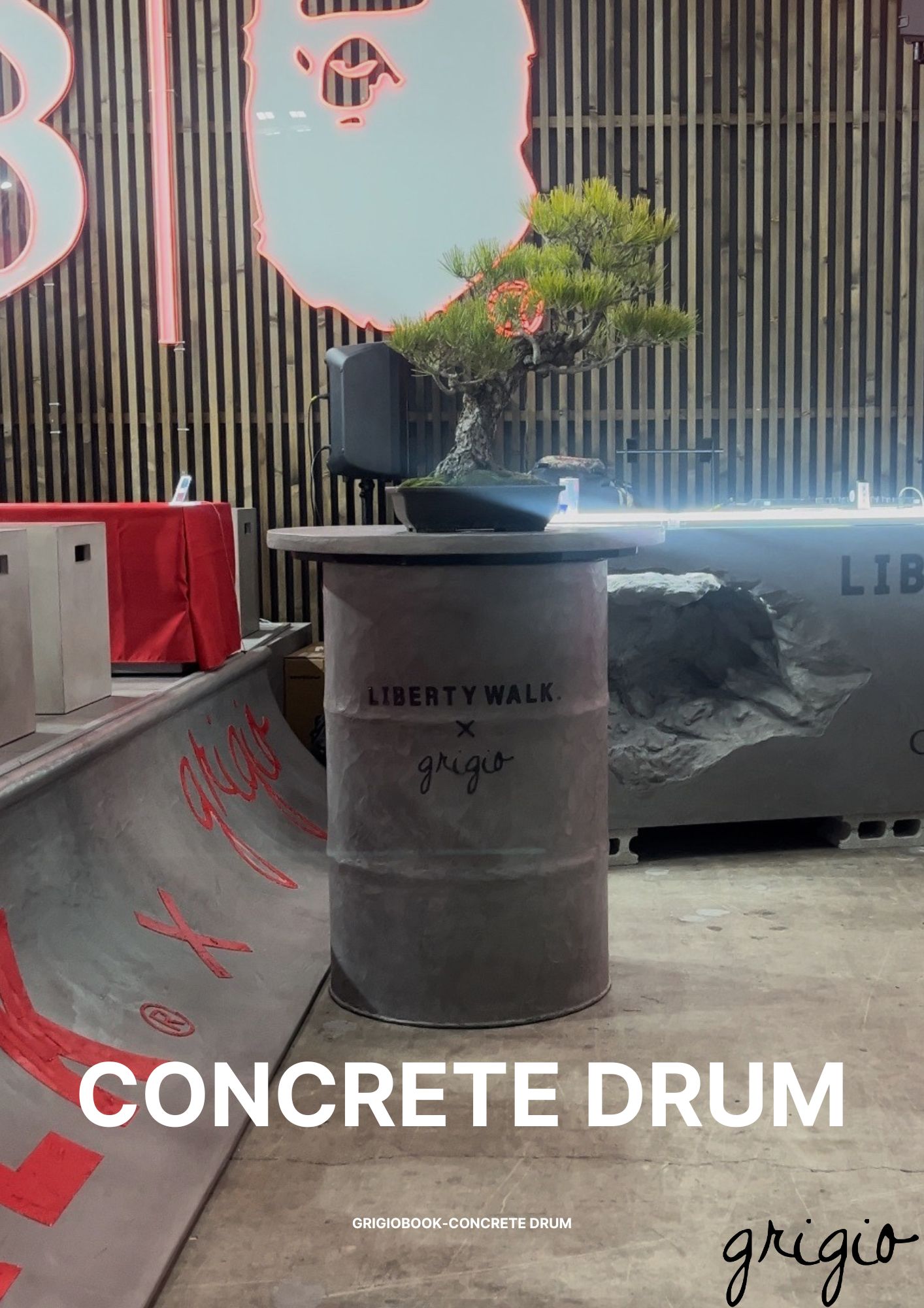 concrete drum table